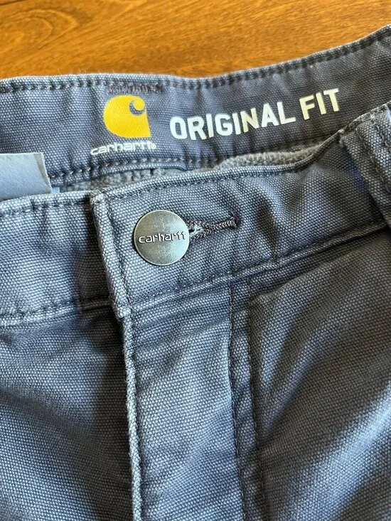 Carhartt blue-gray fleece-lined Crawford pants 6 - Picture 3 of 13
